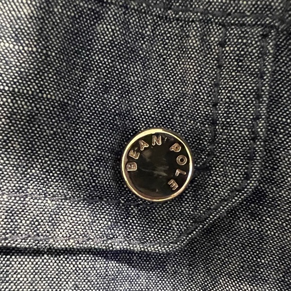 BEANPOLE / Lightweight, Denim Utility Jacket, Zip & Snap Front, Múltiple Pockets - Picture 6 of 16